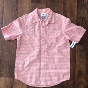 Boys 8 1/4 linen button up shirt